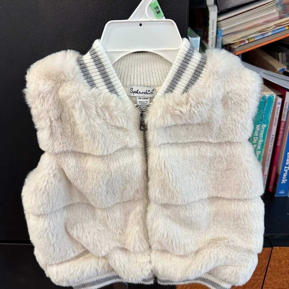 Splendid Faux Fur Vest 18-24 months new